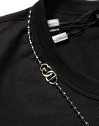 Black Dog Tag Short Sleeve CrewNeck T-shirt