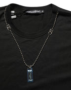 Black Dog Tag Short Sleeve CrewNeck T-shirt