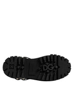 Black Studded Leather Hi-Trekking Derby Men Shoes