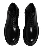 Black Calf Leather Hi-Trekking Derby Shoes