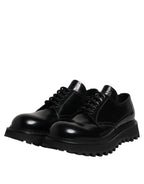 Black Calf Leather Hi-Trekking Derby Shoes