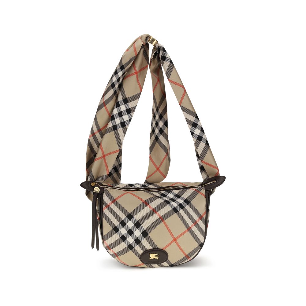 Beige Silk Shoulder Bag