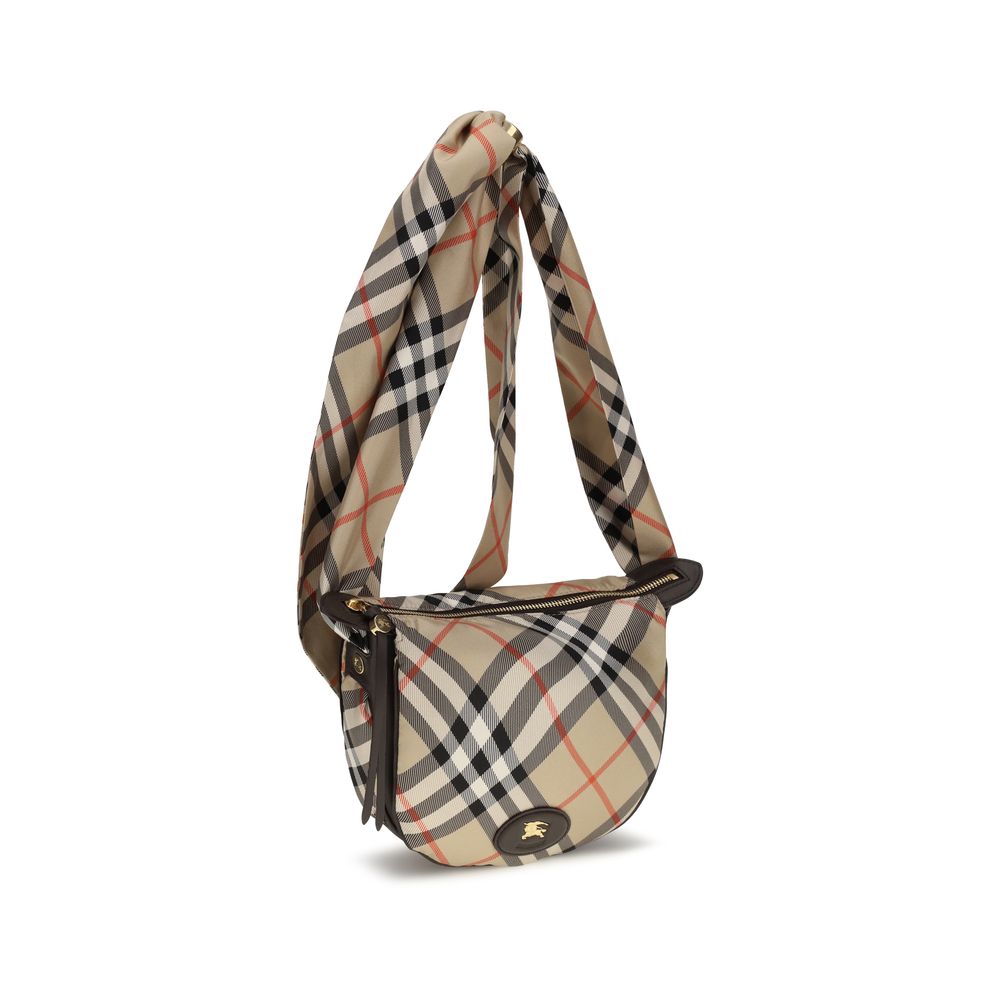 Beige Silk Shoulder Bag
