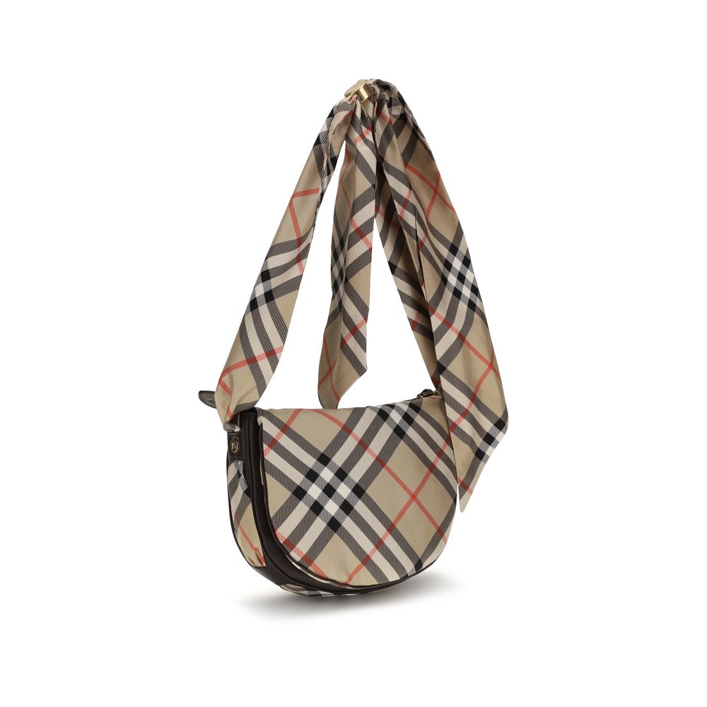 Beige Silk Shoulder Bag