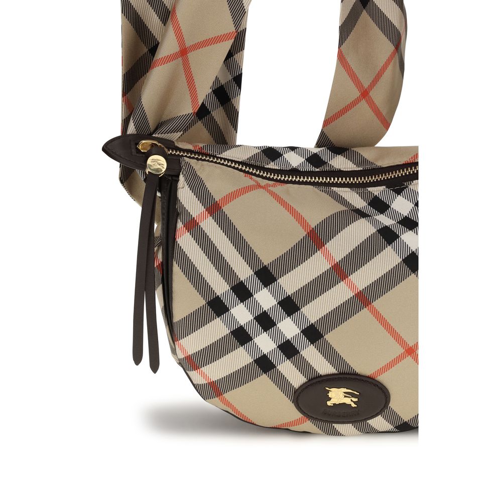 Beige Silk Shoulder Bag