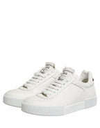 White Miami Leather Low Top Men Sneakers Shoes