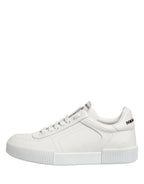 White Miami Leather Low Top Men Sneakers Shoes