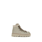 Beige Calf Leather Bos Taurus Lace-Up Boots