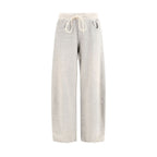 Gray Cotton Casual Pants