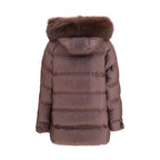 Bordeaux Polyester Full-Length Jacket