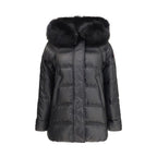 Black Polyester Full-Length Jacket