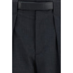 Gray Polyester Dress Pants
