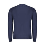 Blue Cotton Men Sweater