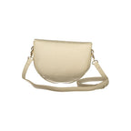 Beige Polyurethane Womens Bag