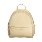 Beige Leather Womens Backpack