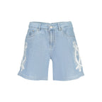 Light Blue Cotton Women's Short