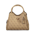 Beige Polyurethane Women's Bag