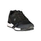 Black Polyester Athletic Sneakers