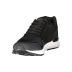 Black Polyester Athletic Sneakers