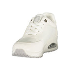 White Polyester Athletic Sneakers