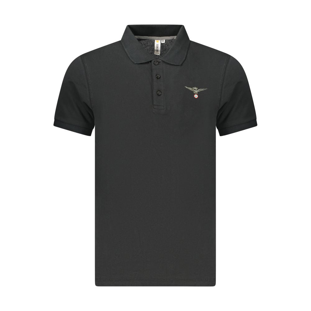 Black Cotton Polo Shirt