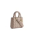 Beige Lamb Leather Shoulder Bag