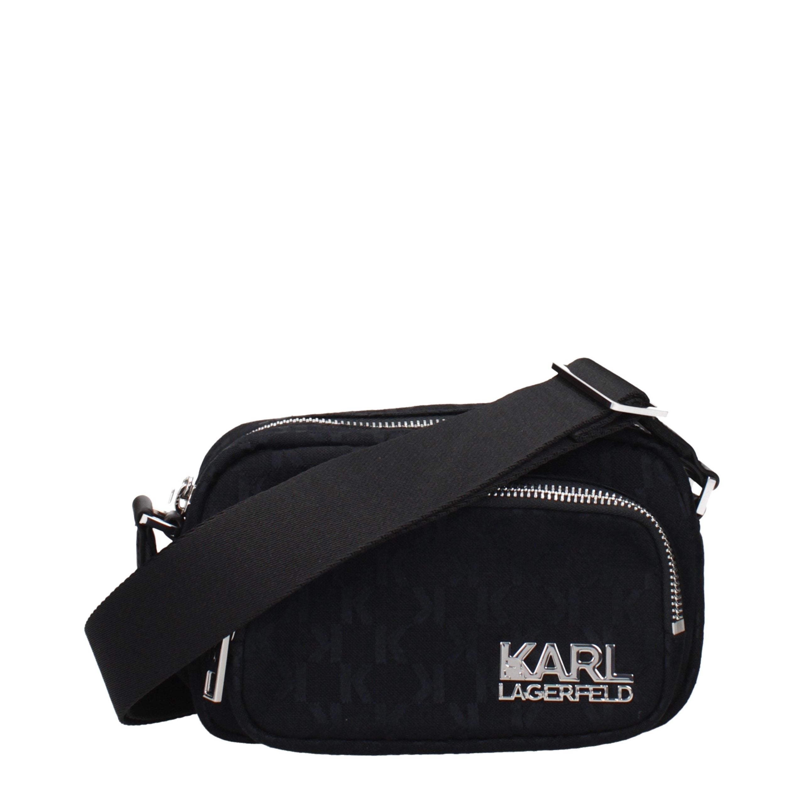 Black Fabric Crossbody Bag