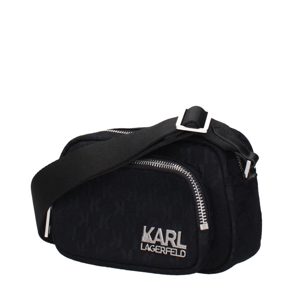 Black Fabric Crossbody Bag