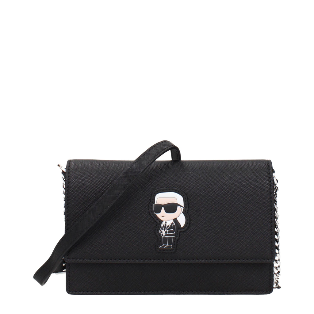Black Polyethylene Crossbody Bag