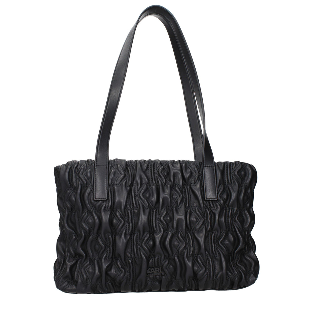 Black Polyester Shoulder Bag