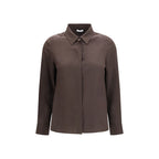 Brown Silk Dress Shirt