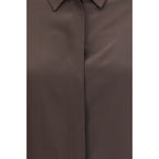 Brown Silk Dress Shirt