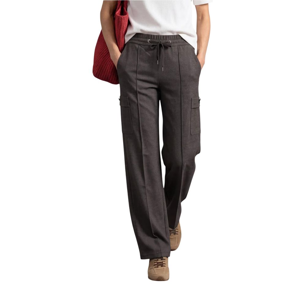 Brown Polyester Cargo Pants
