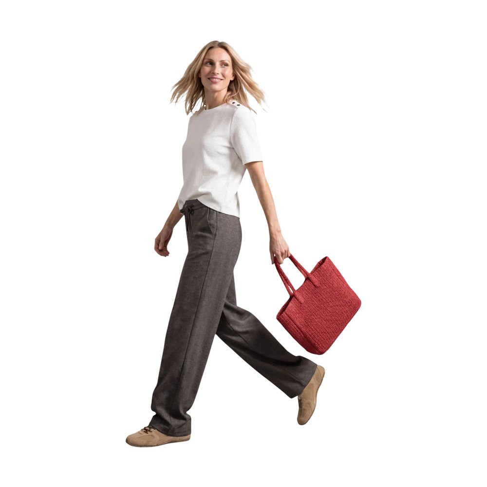 Brown Polyester Cargo Pants