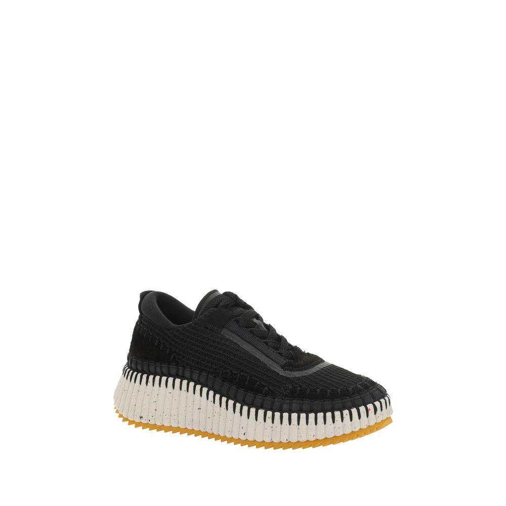 Black Nylon Athletic Sneakers