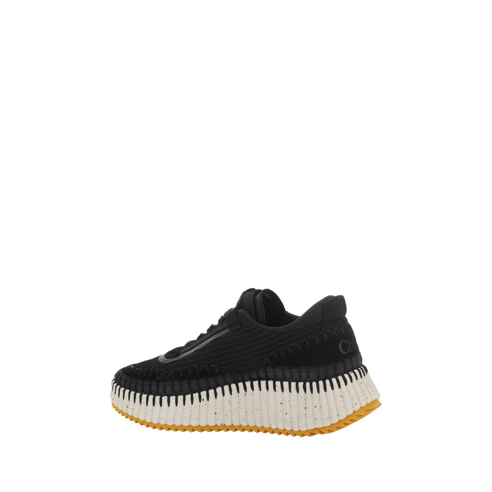 Black Nylon Athletic Sneakers