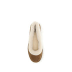 Beige Suede Leather Ballet Flats