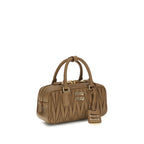Beige Calf Leather Bos Taurus Shoulder Bag