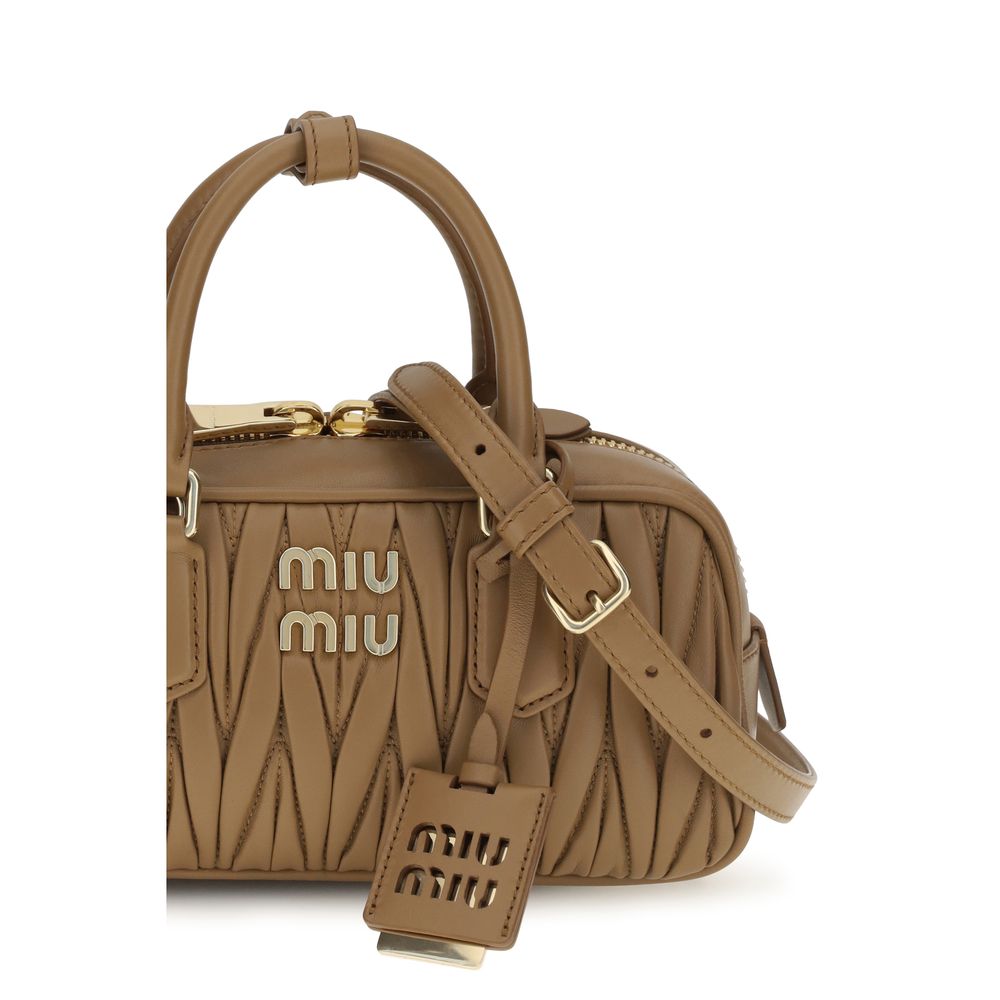 Beige Calf Leather Bos Taurus Shoulder Bag