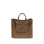 Brown Suede Leather Handbag