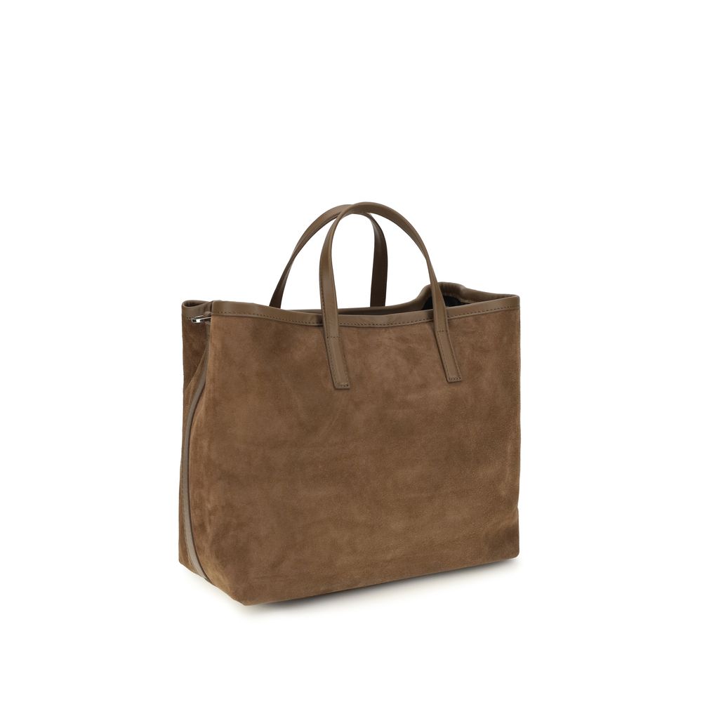 Brown Suede Leather Handbag