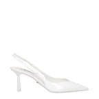 White Leather High Heel Pumps
