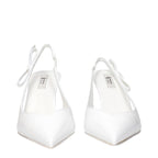 White Leather High Heel Pumps
