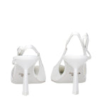 White Leather High Heel Pumps