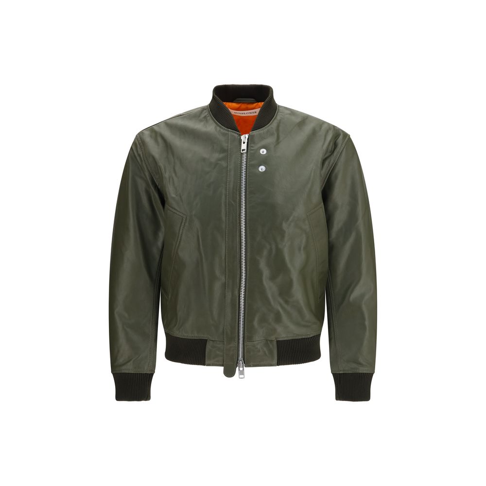 Bicolor Calf Leather Bos Taurus Bomber