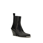 Black Calf Leather Bos Taurus Ankle Boots