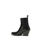 Black Calf Leather Bos Taurus Ankle Boots