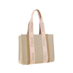 Brown Linen Shoulder Bag