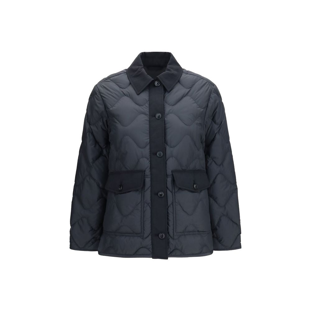 Gray Polyester Full-Length Jacket