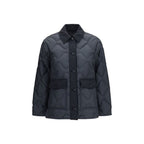 Gray Polyester Full-Length Jacket